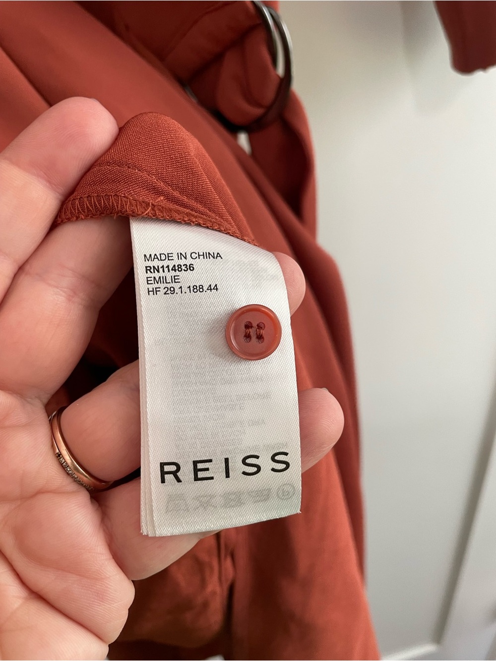 Reiss Rust-Brown Midi Shirt Dress - Picture 10 of 11
